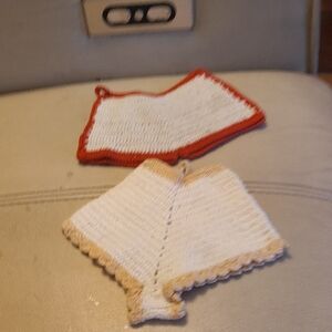 Handcrafted White and Red Table Linens